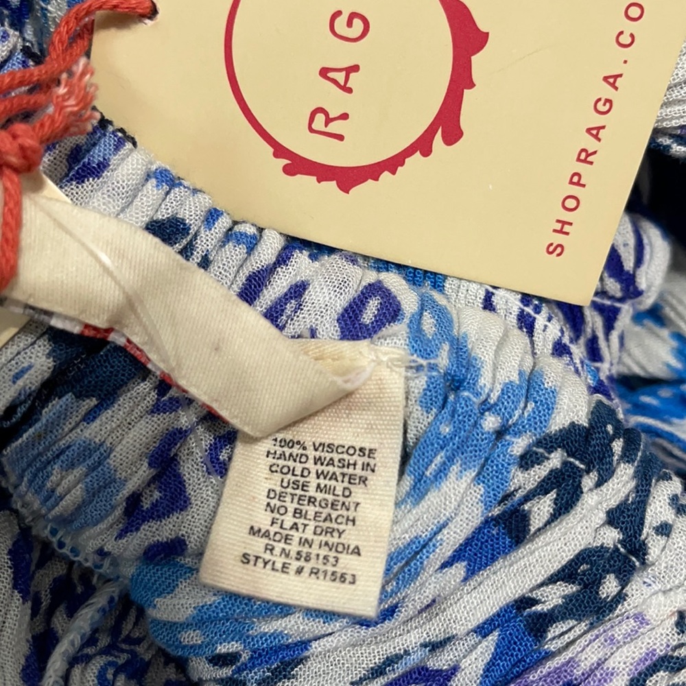 Anthropologie RAGA Until Sunrise Tiered Halter Midi Dress Blue Rust Ruffled XS - Picture 11 of 12